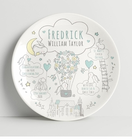 personalized baby rabbit plate