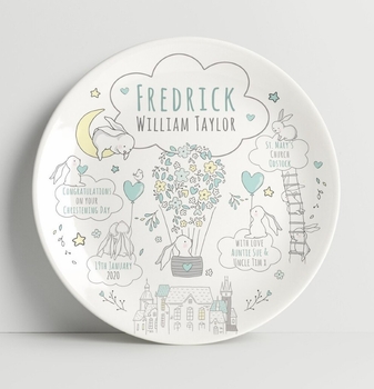 personalized baby rabbit plate