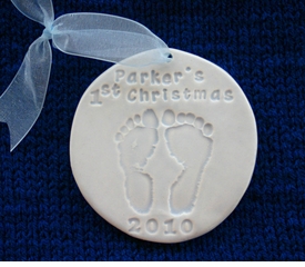 Personalized Baby's First Christmas Footprint Ornament