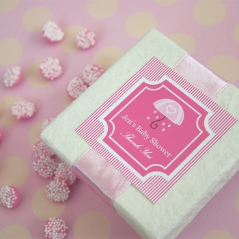 personalized baby shower 2" square labels & tags