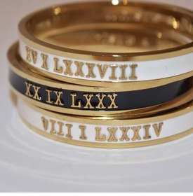 Personalized Bangle with Roman Numerals