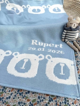 personalized bear baby blanket