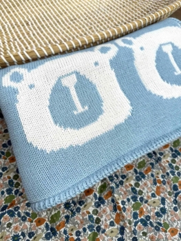 personalized bear baby blanket