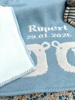 personalized bear baby blanket