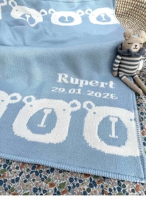 personalized bear baby blanket
