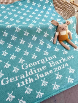 personalized bee baby blanket