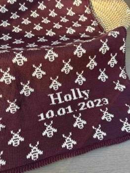 personalized bee baby blanket