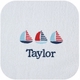 personalized bib and burp cloth - sailboats