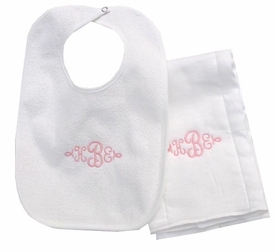 personalized bib & burp cloth set