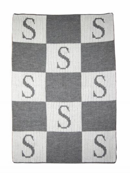 Personalized Blanket with Colorblock Initials