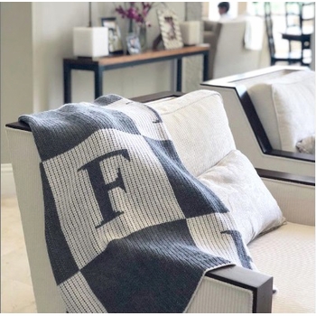 Personalized Blanket with Colorblock Initials