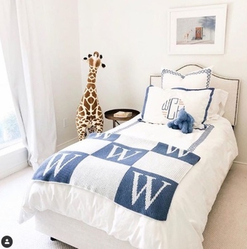 Personalized Blanket with Colorblock Initials