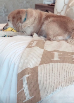 Personalized Blanket with Colorblock Initials