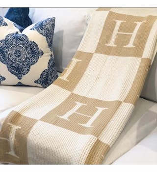 Personalized Blanket with Colorblock Initials