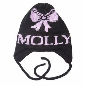 personalized bow hat with earflaps