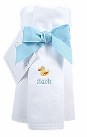personalized burp cloth set - duck