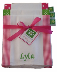 personalized burp cloths set