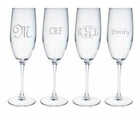 Personalized Champagne Flute Set of 4 (Glass)