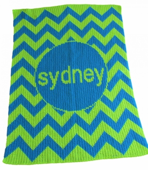 Personalized Chevron Baby Blanket