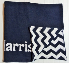 Personalized Chevron Blanket