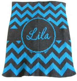 personalized chevron blanket