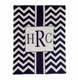 personalized chevron with box blanket