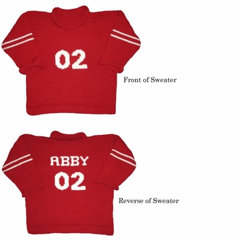 personalized children's varsity sweater
