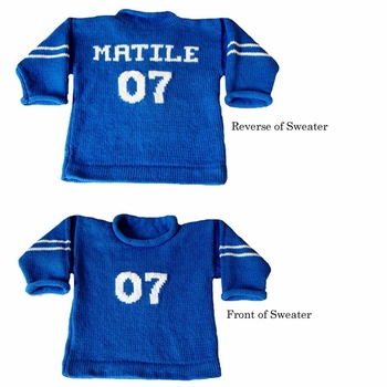 personalized children's varsity sweater