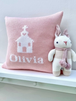 personalized christening baby pillow