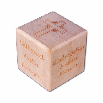 personalized christening - baptism block