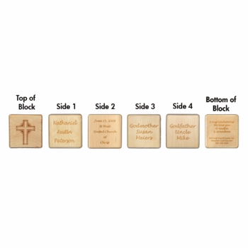 personalized christening - baptism block