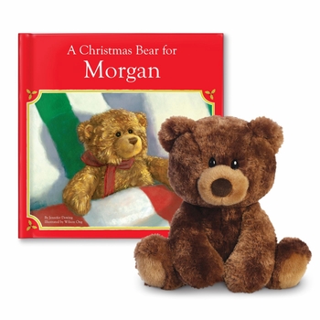 Personalized Christmas Book & Plush Bear Gift Set