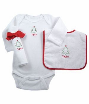 personalized christmas layette set