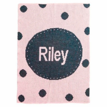 Personalized Perforated Circle & Polka Dots Blanket