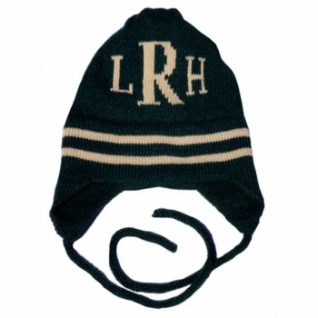 personalized classic stripes & monogram hat with earflaps