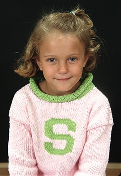 personalized color trim letter sweater