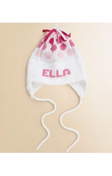 personalized cotton polka dot ear flap hat