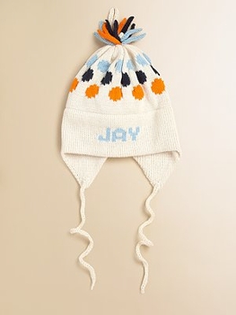 Personalized Cotton Polka Dot Ear Flap Hat