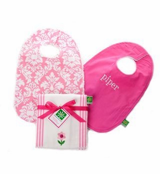 personalized crescent beach trio bib gift set