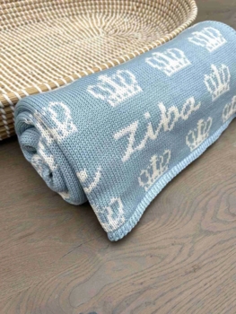 personalized crown baby blanket
