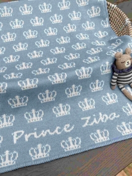 personalized crown baby blanket