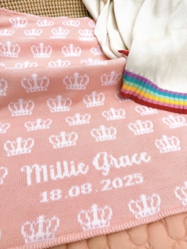 personalized crown baby blanket