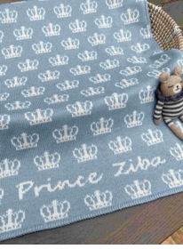 personalized crown baby blanket