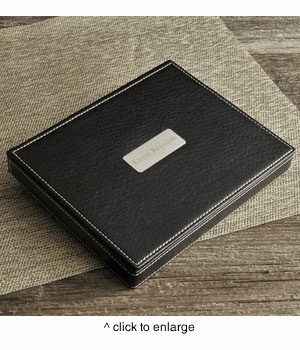 Personalized Deluxe Leather Valet