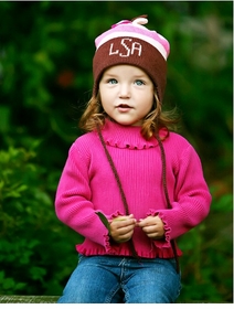 personalized ear flap hat (multi stripe)