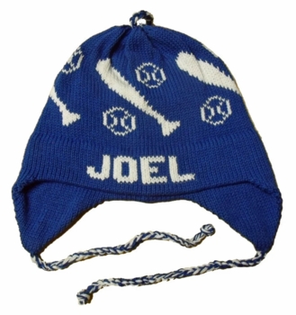 personalized earflap hat - baseball