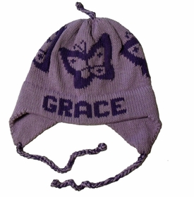 personalized earflap hat - butterfly
