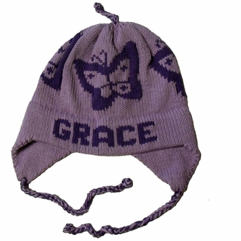 personalized earflap hat - butterfly