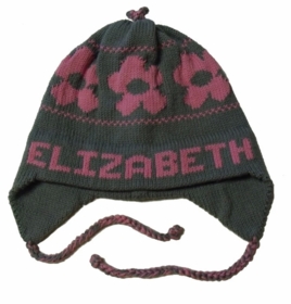 personalized earflap hat - daisies