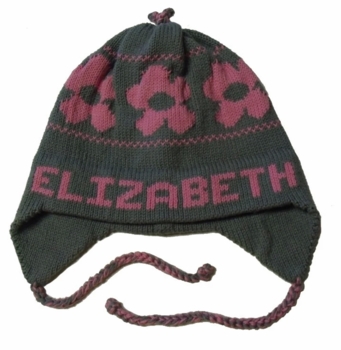 personalized earflap hat - daisies